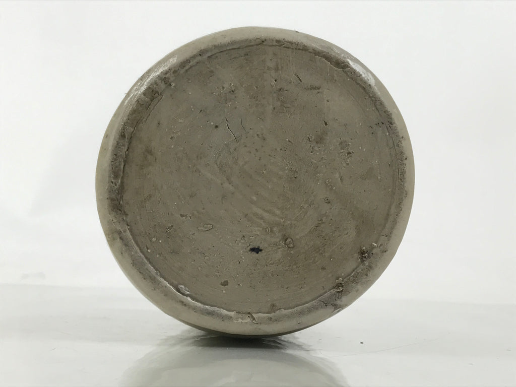 Japanese Ceramic Sake Bottle Kayoi-Tokkuri Vtg Okamoto Gray Black Kanji TS790