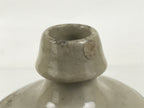 Japanese Ceramic Sake Bottle Kayoi-Tokkuri Vtg Okamoto Gray Black Kanji TS790