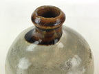 Japanese Ceramic Sake Bottle Kayoi-Tokkuri Vtg Pottery Brown And Gray TS496
