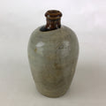Japanese Ceramic Sake Bottle Kayoi-Tokkuri Vtg Pottery Brown And Gray TS496