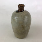 Japanese Ceramic Sake Bottle Kayoi-Tokkuri Vtg Pottery Brown And Gray TS496