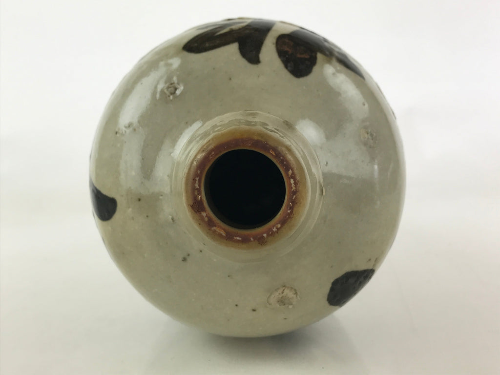 Japanese Ceramic Sake Bottle Kayoi-Tokkuri Vtg Pottery Hand-Written Kanji TS495