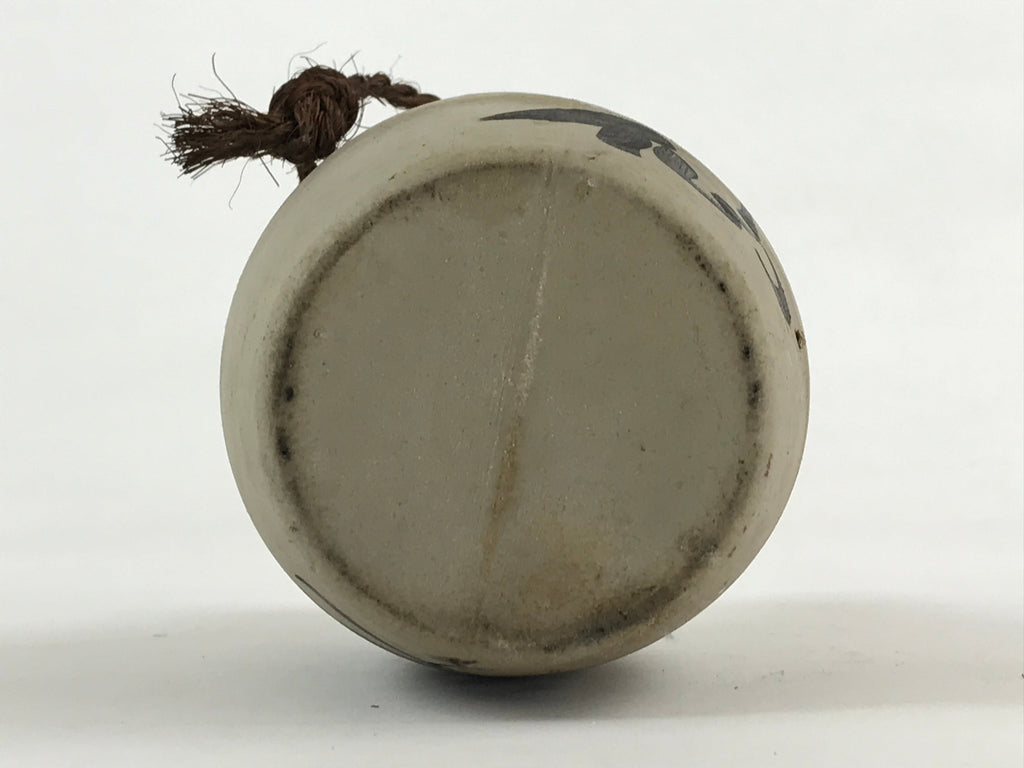 Japanese Ceramic Sake Bottle Kayoi-Tokkuri Vtg Pottery Unglazed Gray Suisen TS50