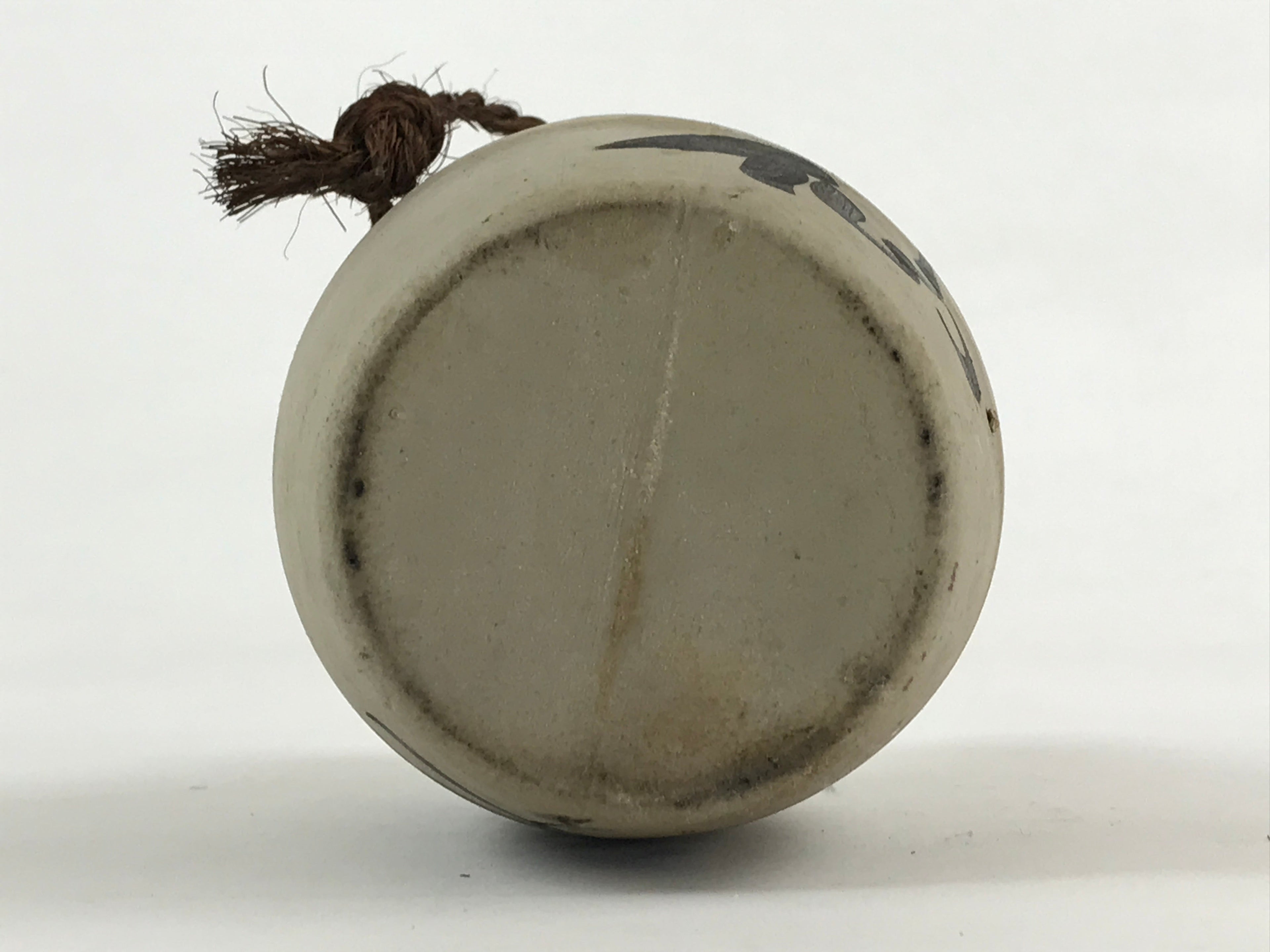 Japanese Ceramic Sake Bottle Kayoi-Tokkuri Vtg Pottery Unglazed Gray Suisen TS50