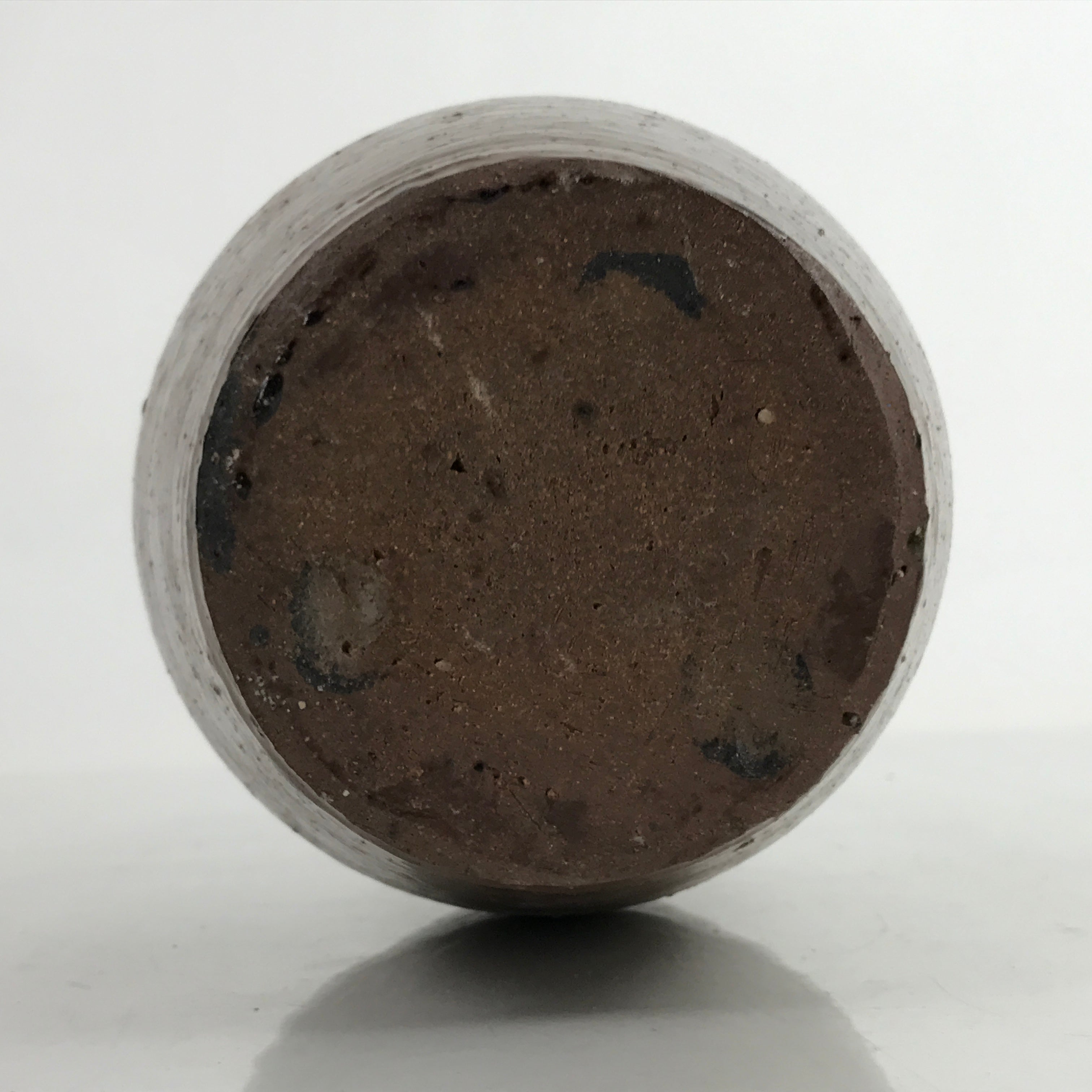 Japanese Ceramic Sake Bottle Kayoi-Tokkuri Vtg Simple Blank Dark Brown TS745