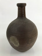 Japanese Ceramic Sake Bottle Kayoi-Tokkuri Vtg Small Simple Dark Brown TS743
