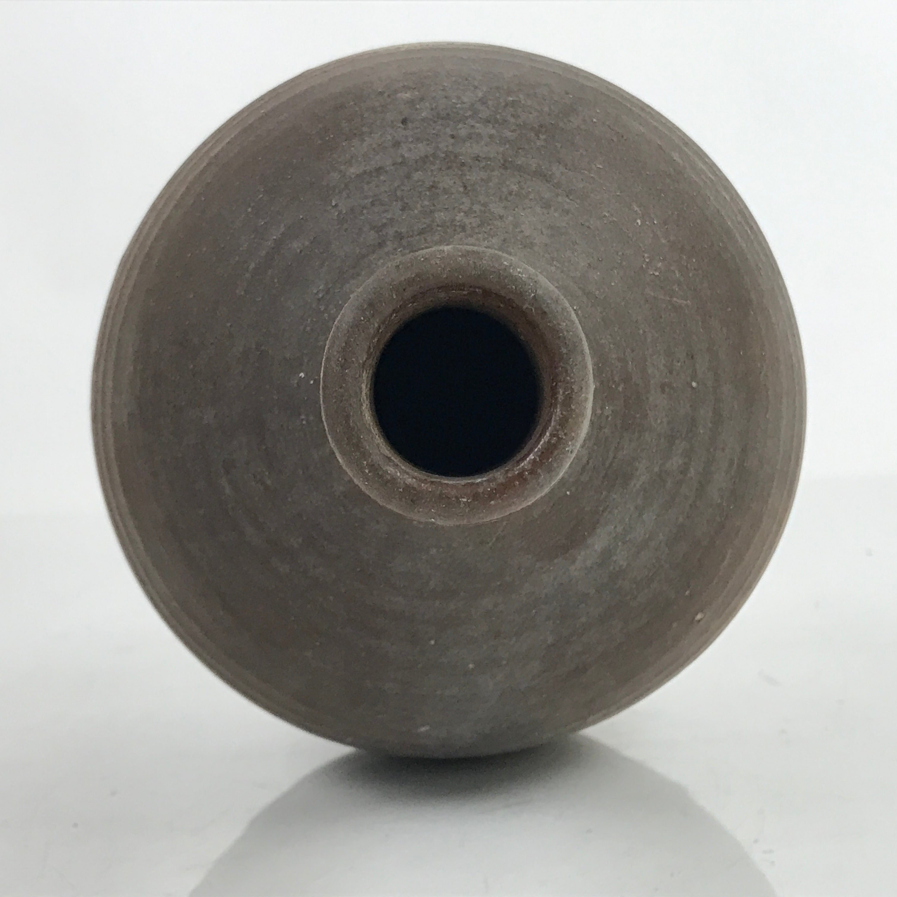 Japanese Ceramic Sake Bottle Kayoi-Tokkuri Vtg Small Simple Dark Brown TS743