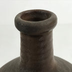 Japanese Ceramic Sake Bottle Kayoi-Tokkuri Vtg Small Simple Dark Brown TS743