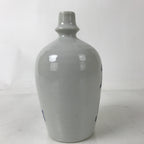 Japanese Ceramic Sake Bottle Kayoi-Tokkuri Vtg White Blue Kanji TS777