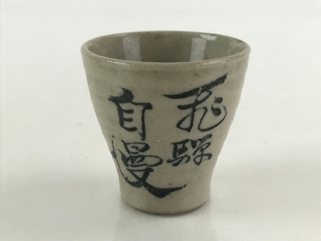 Japanese Ceramic Sake Bottle Sake Cup Kayoi-Tokkuri Hand-Written Vyg Kanji TS514