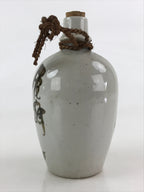 Japanese Ceramic Sake Bottle Sake Cup Set Tokkuri Hand-Written Vtg Kanji TS511