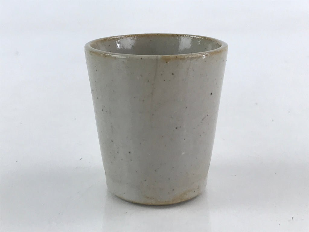Japanese Ceramic Sake Bottle Sake Cup Set Tokkuri Hand-Written Vtg Kanji TS513