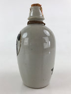 Japanese Ceramic Sake Bottle Sake Cup Set Tokkuri Hand-Written Vtg Kanji TS513