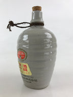 Japanese Ceramic Sake Bottle Sake Cup Set Tokkuri Hand-Written Vtg Kanji TS515