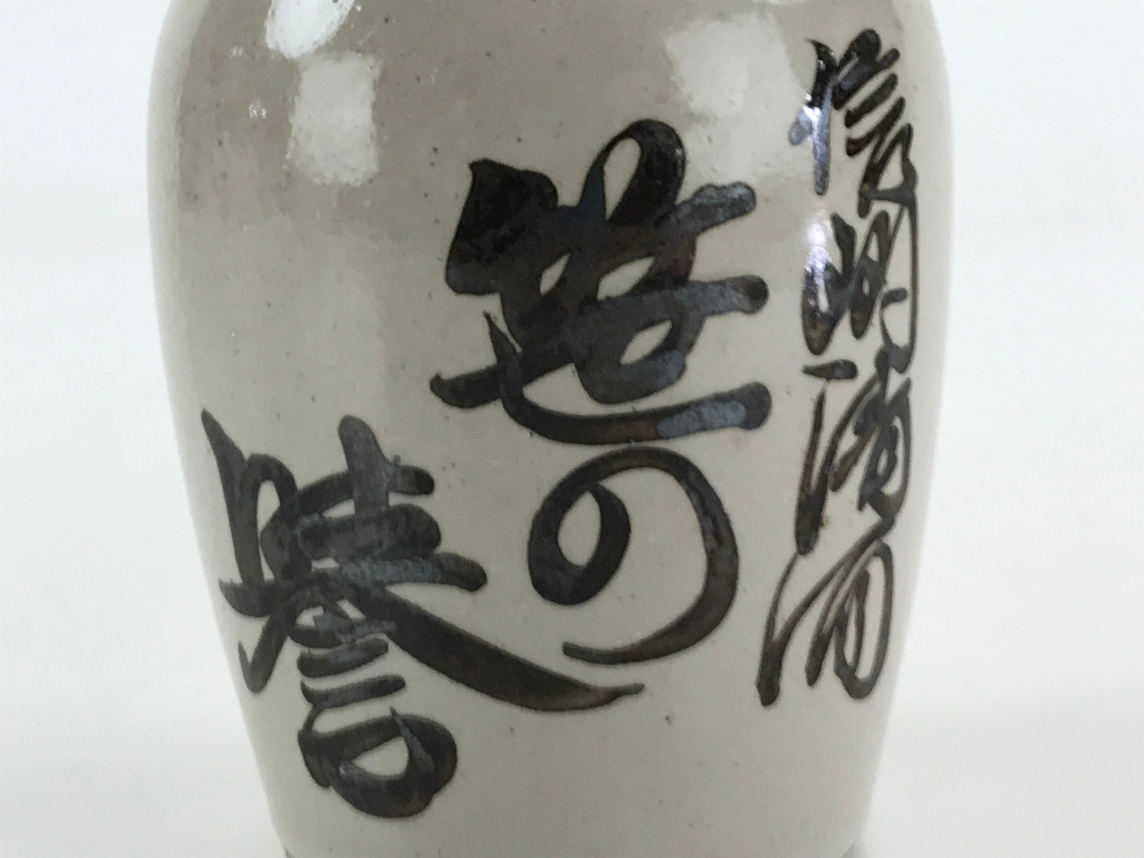 Japanese Ceramic Sake Bottle Sake Cup Set Tokkuri Sakebin Kanji Nagano TS536