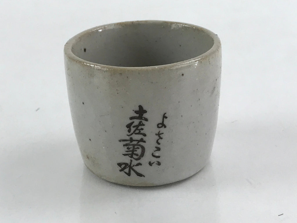 Japanese Ceramic Sake Bottle Sake Cup Set Tokkuri Sakebin Kanji Yosakoi TS539