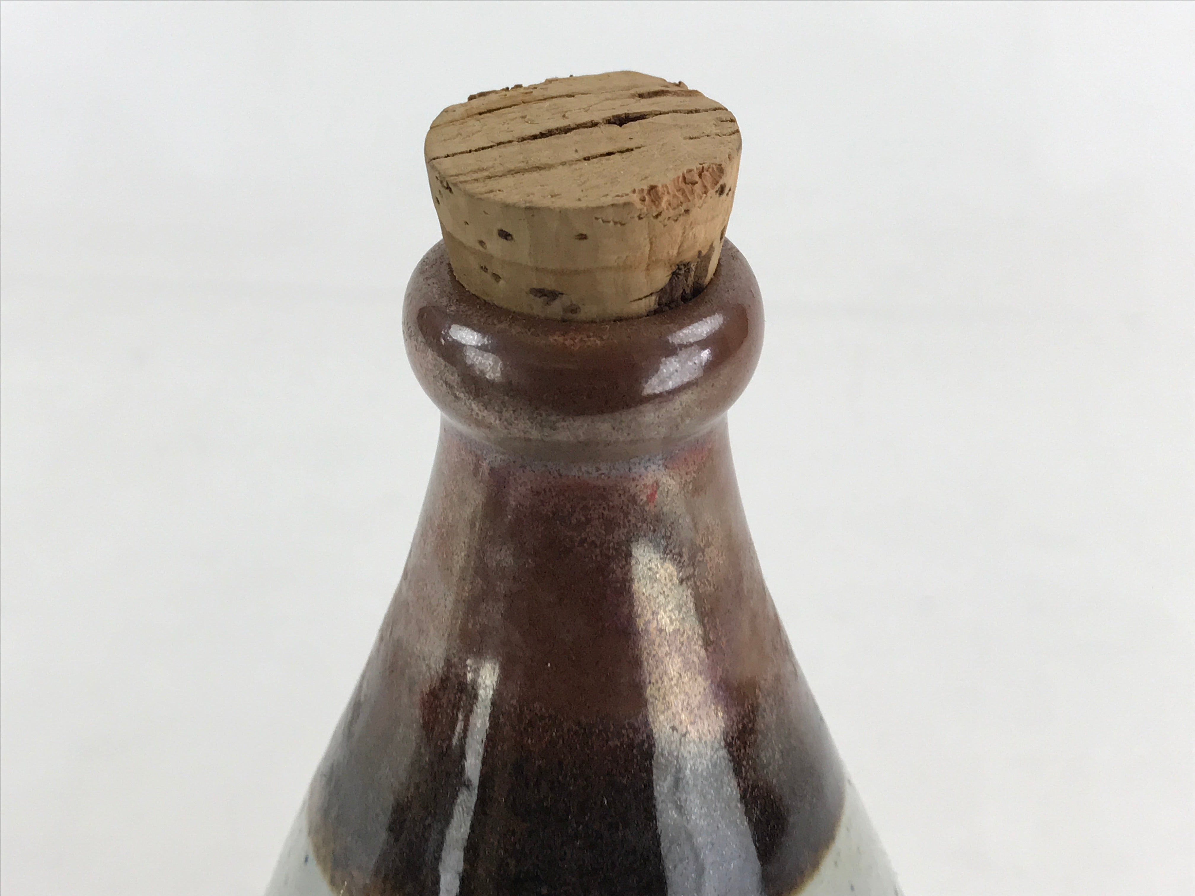 Japanese Ceramic Sake Bottle Sake Cup Tokkuri Sakebin Hand-Written Kanji TS507