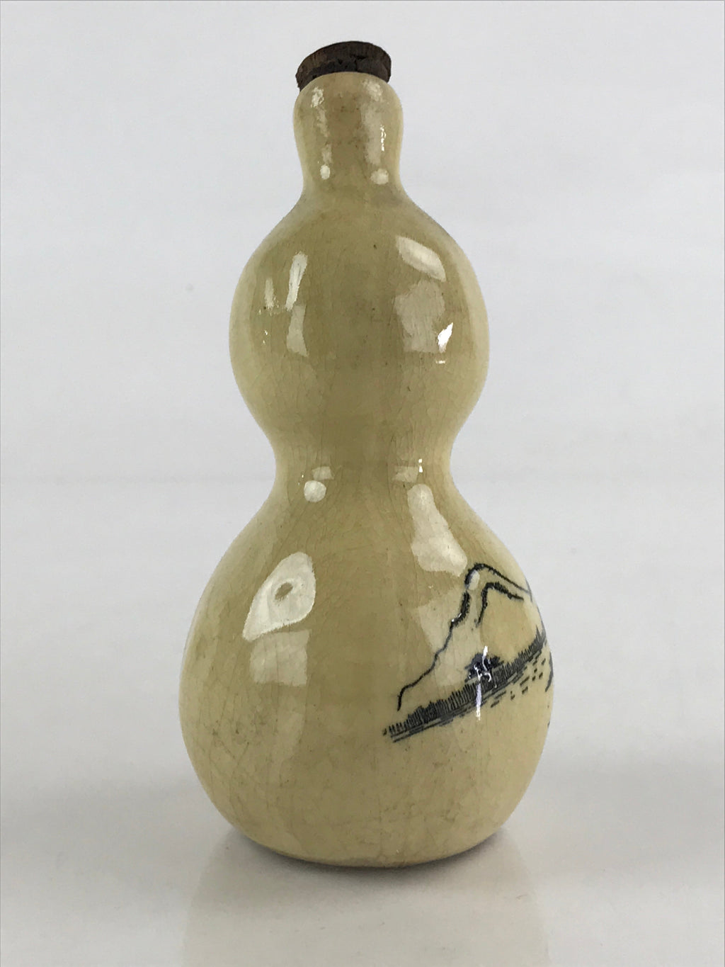 Japanese Ceramic Sake Bottle Sake Cup Tokkuri Sakebin Kanji Gourd Towadako TS542