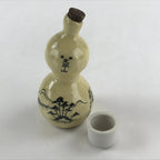 Japanese Ceramic Sake Bottle Sake Cup Tokkuri Sakebin Kanji Gourd Towadako TS542