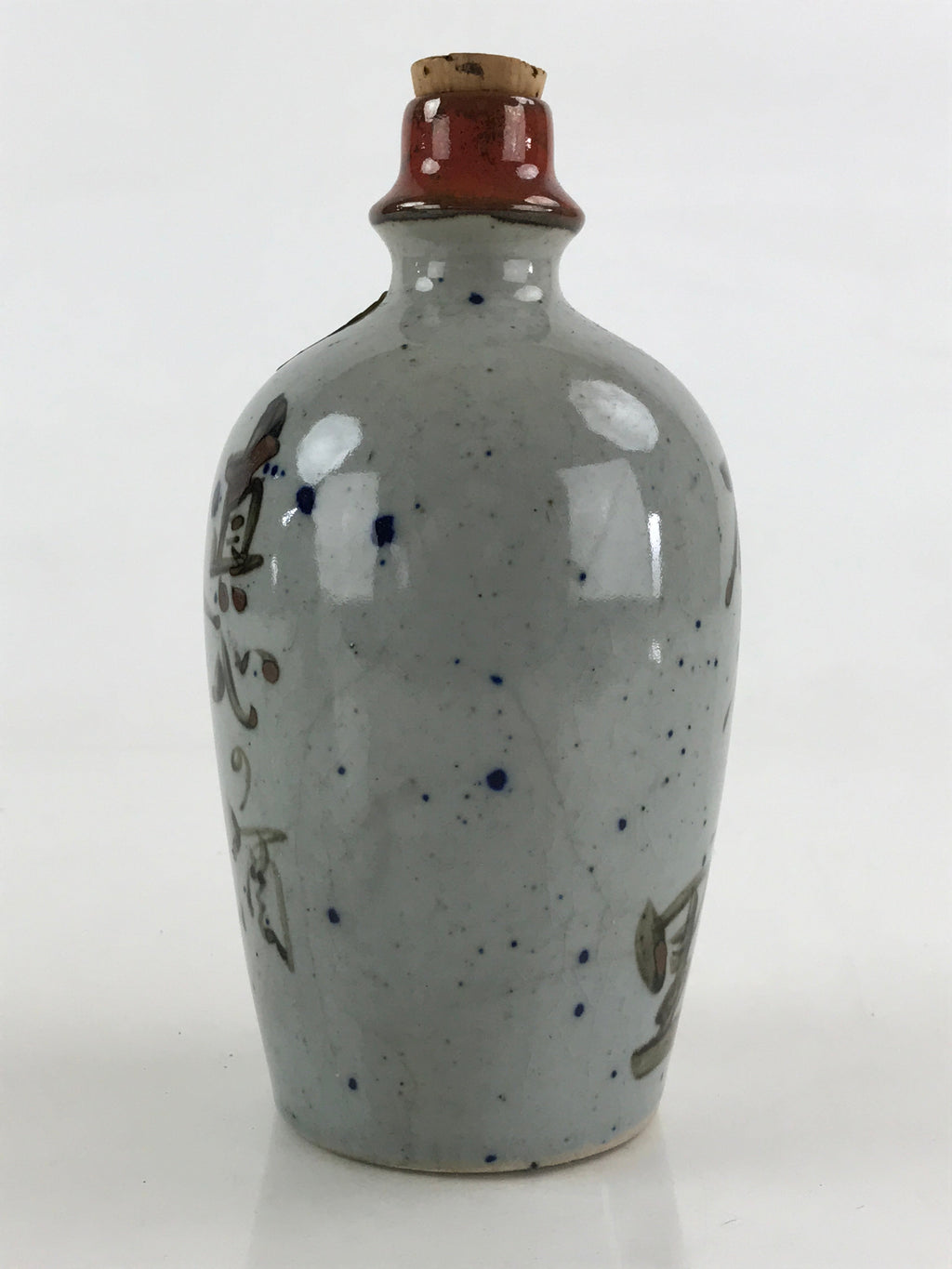 Japanese Ceramic Sake Bottle Sake Cup Tokkuri Sakebin Kanji Kasumitsuru TS517