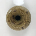 Japanese Ceramic Sake Bottle Tokkuri Drips Matte Brown Yellow Pottery TS769