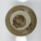 Japanese Ceramic Sake Bottle Tokkuri Drips Matte Brown Yellow Pottery TS769