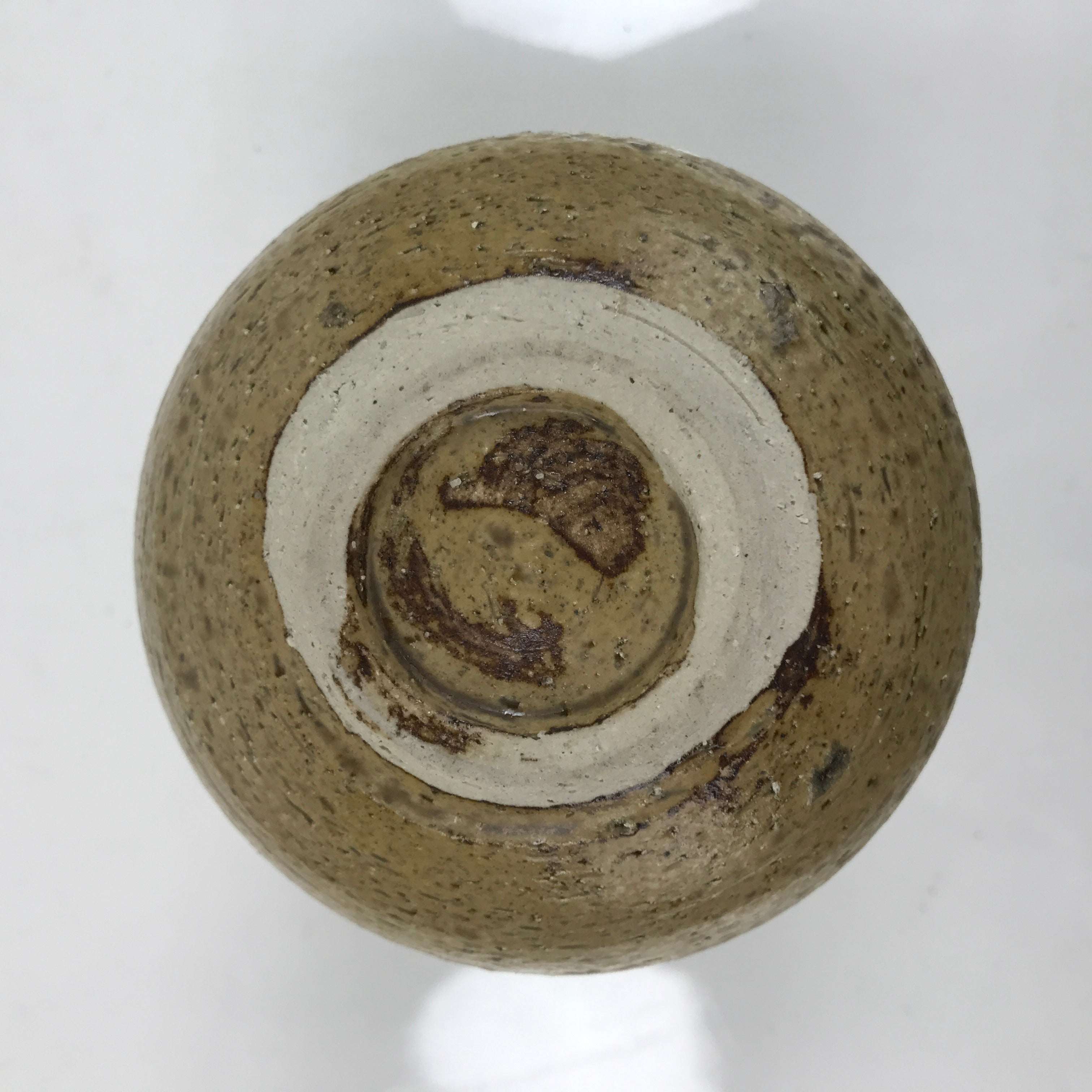 Japanese Ceramic Sake Bottle Tokkuri Drips Matte Brown Yellow Pottery TS769