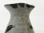 Japanese Ceramic Sake Bottle Tokkuri Gray Flying Crane Cloud Wavy Shade TS798
