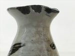 Japanese Ceramic Sake Bottle Tokkuri Gray Flying Crane Cloud Wavy Shade TS798