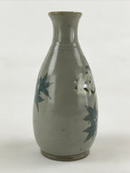 Japanese Ceramic Sake Bottle Tokkuri Gray Glaze Japanese Maple Tree Vase TS502