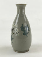 Japanese Ceramic Sake Bottle Tokkuri Gray Glaze Japanese Maple Tree Vase TS502