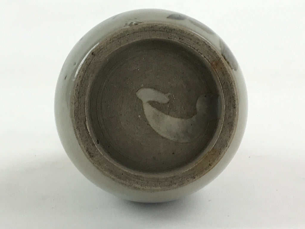Japanese Ceramic Sake Bottle Tokkuri Gray Glaze Japanese Maple Tree Vase TS502