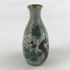 Japanese Ceramic Sake Bottle Tokkuri Gray Glaze Japanese Maple Tree Vase TS502