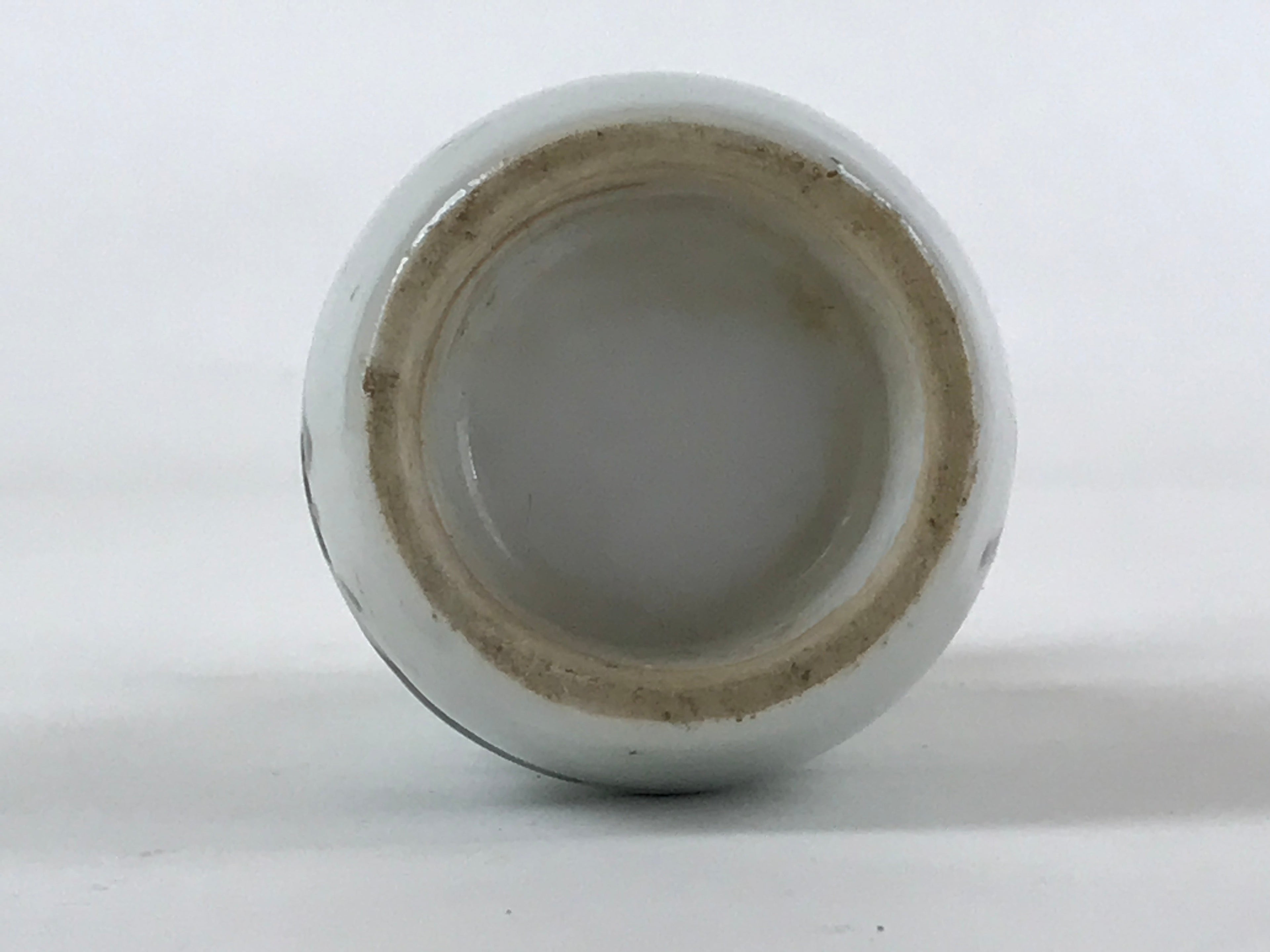 Japanese Ceramic Sake Bottle Tokkuri Ichigo Vtg Gray Brown Ideograms TS569