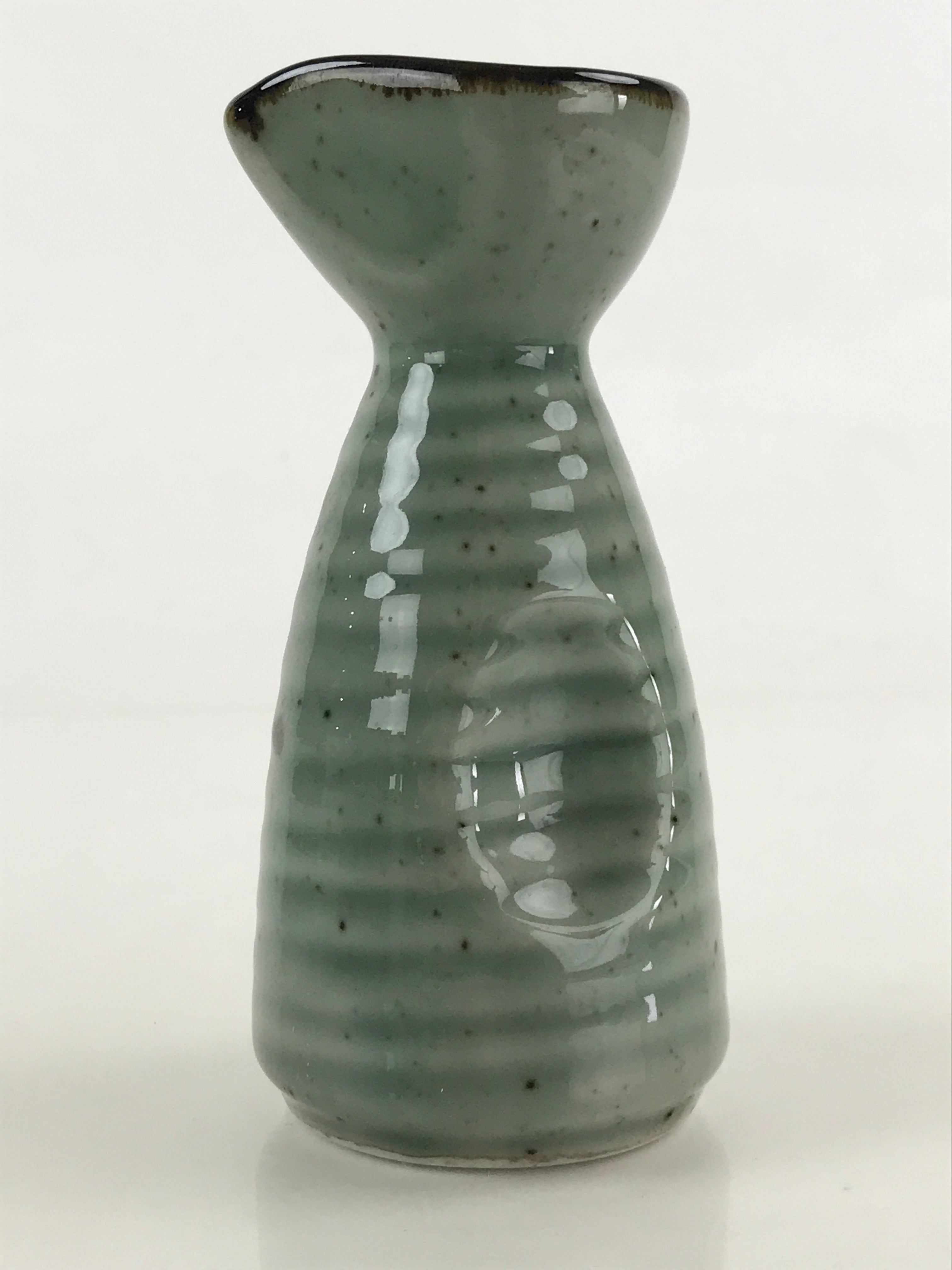 Japanese Ceramic Sake Bottle Tokkuri Ichigo Vtg Gray Plum Blossom Tree TS519