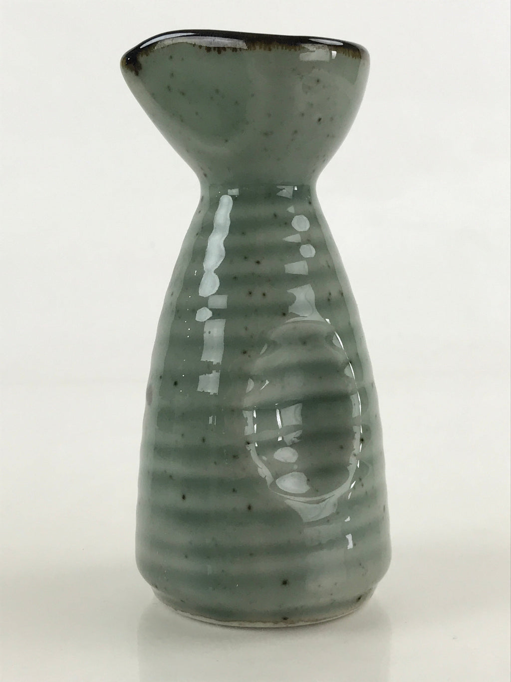 Japanese Ceramic Sake Bottle Tokkuri Ichigo Vtg Gray Plum Blossom Tree TS519