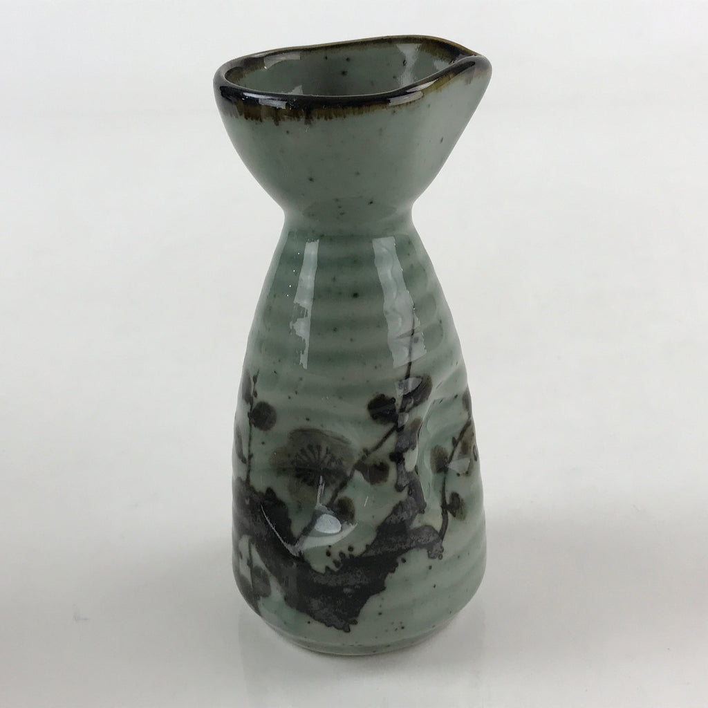 Japanese Ceramic Sake Bottle Tokkuri Ichigo Vtg Gray Plum Blossom Tree TS519