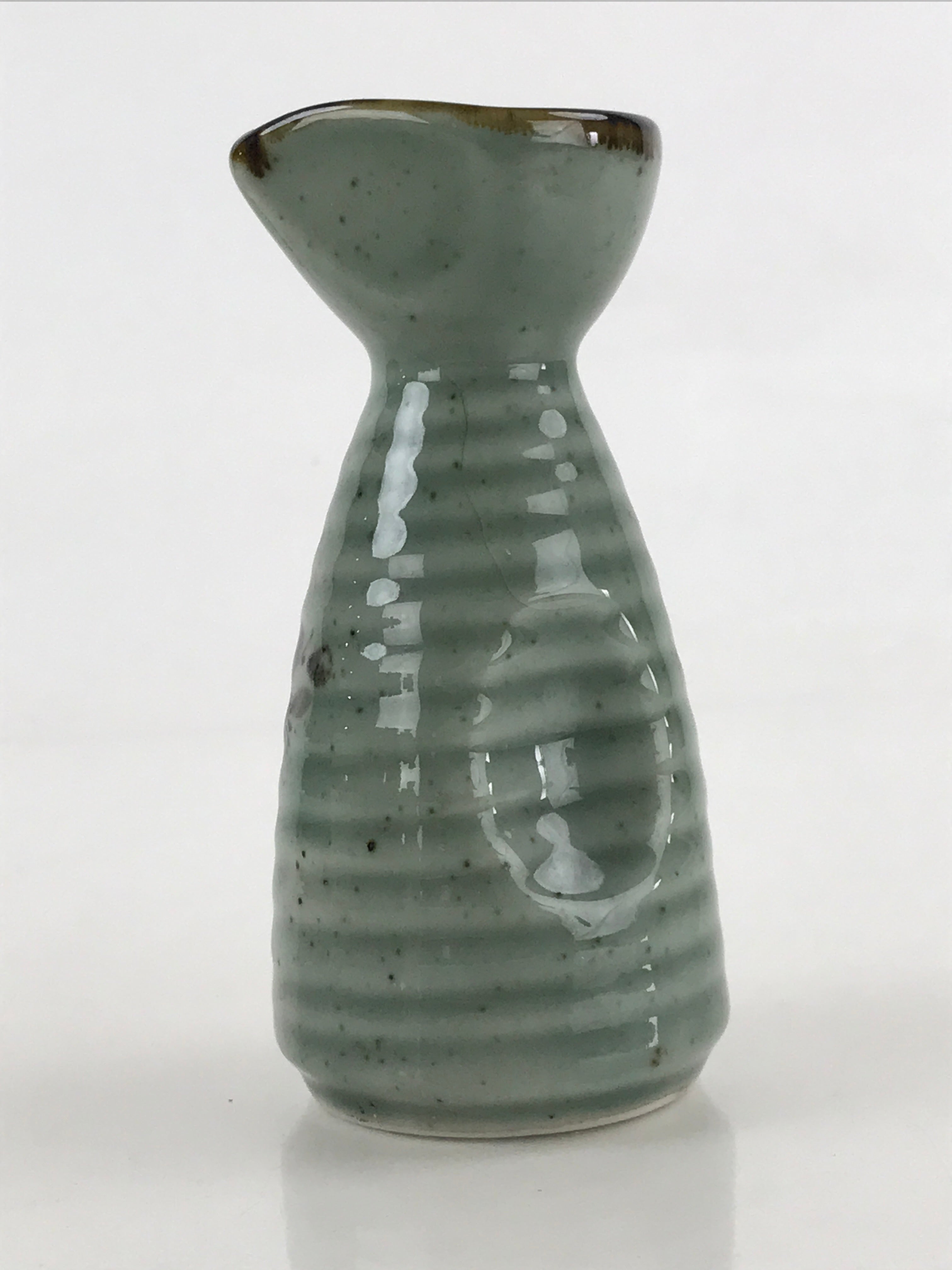 Japanese Ceramic Sake Bottle Tokkuri Ichigo Vtg Gray Plum Blossom Tree TS520