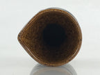 Japanese Ceramic Sake Bottle Tokkuri Ichigo Vtg Pottery Black Brown Glaze TS522