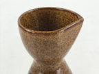 Japanese Ceramic Sake Bottle Tokkuri Ichigo Vtg Pottery Black Brown Glaze TS522
