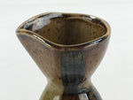 Japanese Ceramic Sake Bottle Tokkuri Ichigo Vtg Pottery Brown Bamboo TS525