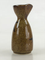 Japanese Ceramic Sake Bottle Tokkuri Ichigo Vtg Pottery Brown Bamboo TS525