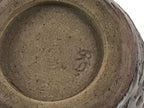 Japanese Ceramic Sake Bottle Tokkuri Ichigo Vtg Pottery Brown Mojimi Leaf TS531