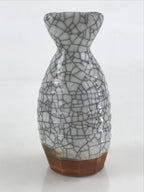 Japanese Ceramic Sake Bottle Tokkuri Ichigo Vtg Pottery Cracked Glaze TS547