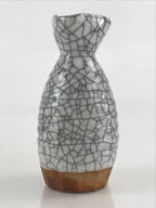 Japanese Ceramic Sake Bottle Tokkuri Ichigo Vtg Pottery Cracked Glaze TS547