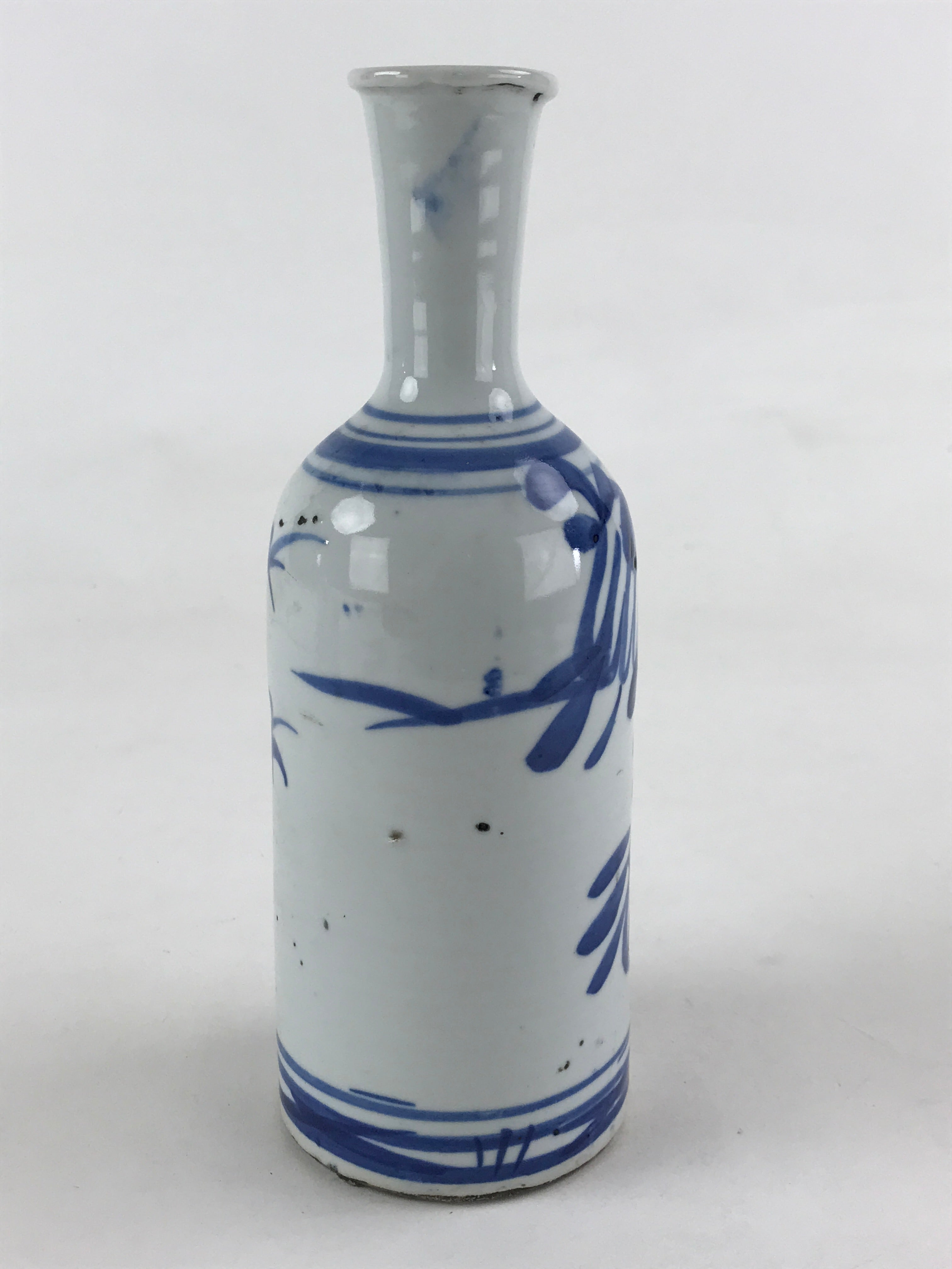 Japanese Ceramic Sake Bottle Tokkuri Imari Ware Blue Sometsuke Flower TS500