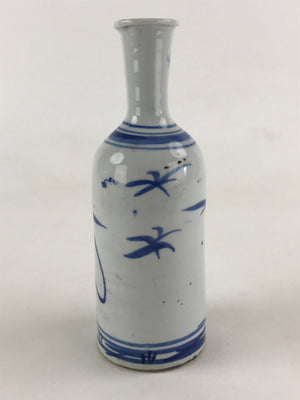 Japanese Ceramic Sake Bottle Tokkuri Imari Ware Blue Sometsuke Flower TS500