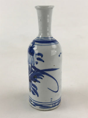 Japanese Ceramic Sake Bottle Tokkuri Imari Ware Blue Sometsuke Flower TS500