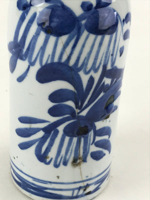 Japanese Ceramic Sake Bottle Tokkuri Imari Ware Blue Sometsuke Flower TS500