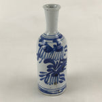 Japanese Ceramic Sake Bottle Tokkuri Imari Ware Blue Sometsuke Flower TS500